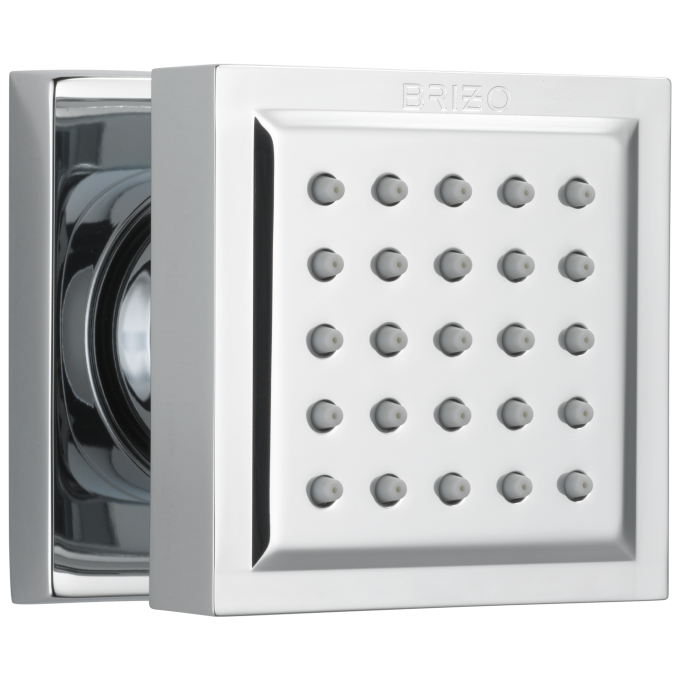 BRIZO Essential Shower Touch-Clean Square Body Spray — Chrome