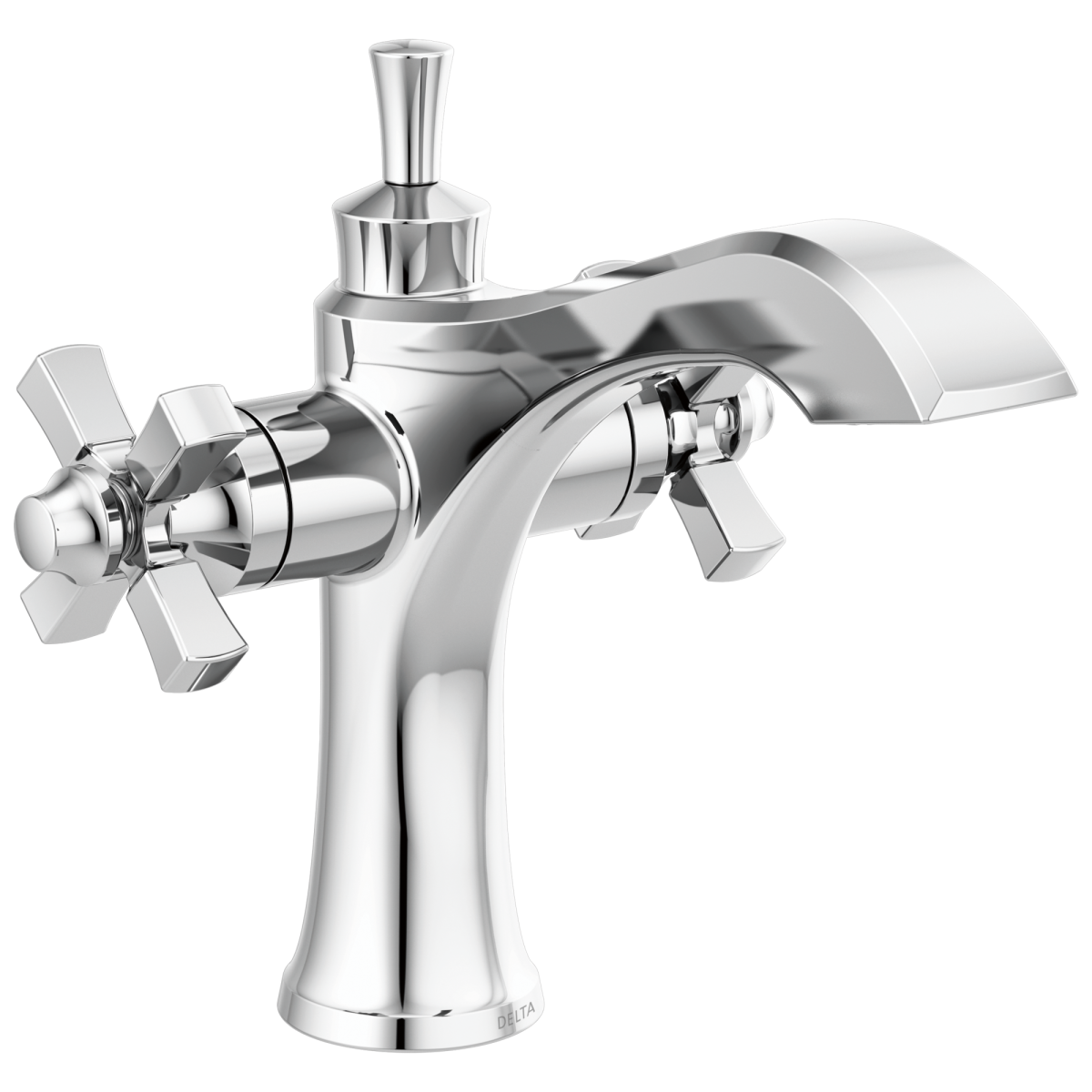 DELTA Dorval Two Handle Single Hole Monoblock Bathroom Faucet — Chrome