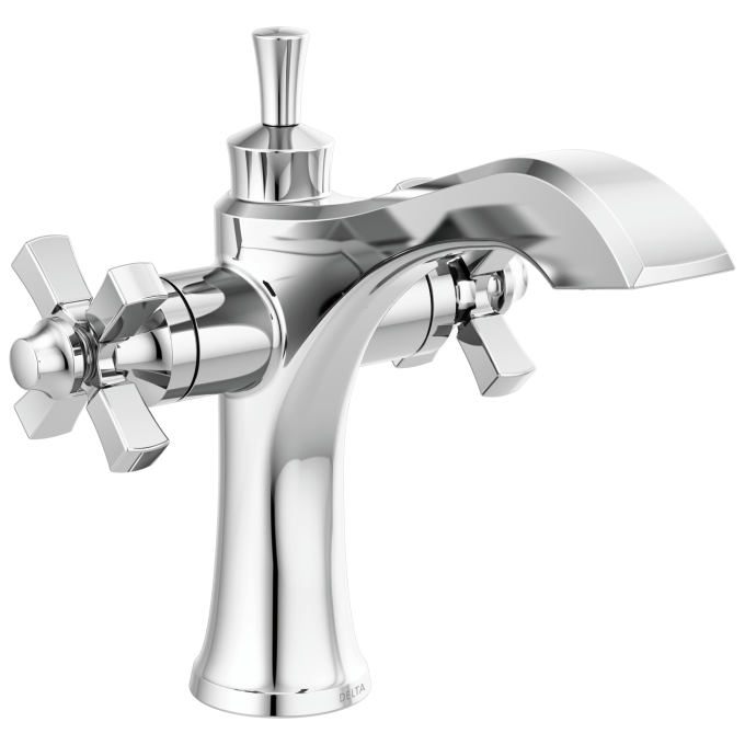 DELTA Dorval Two Handle Single Hole Monoblock Bathroom Faucet — Chrome
