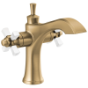 DELTA Dorval Two Handle Single Hole Monoblock Bathroom Faucet — Champagne Bronze / Porcelain