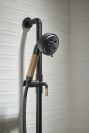 BRIZO Litze Slide Bar Handshower with H2OKINETIC Technology — Matte Black/Luxe Gold
