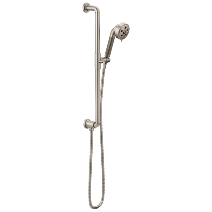 BRIZO Litze Slide Bar Handshower with H2OKINETIC Technology — Luxe Nickel