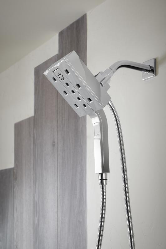 BRIZO Essential Shower 7" Linear Square Wall Mount Shower Arm And Flange — Chrome