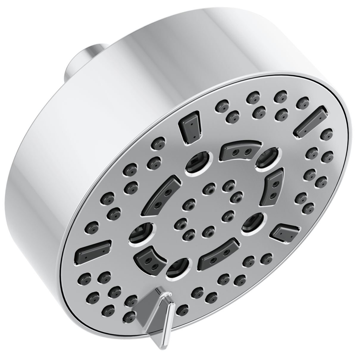 BRIZO Essential Shower 5” Linear Round H2Okinetic Multi-Function Wall Mount Shower Head - 2.5 GPM — Chrome