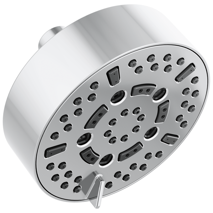 BRIZO Essential Shower 5” Linear Round H2Okinetic Multi-Function Wall Mount Shower Head - 2.5 GPM — Chrome