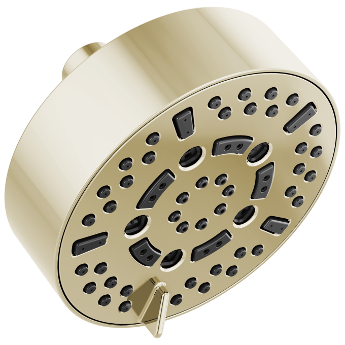 BRIZO Essential Shower 5” Linear Round H2Okinetic Multi-Function Wall Mount Shower Head - 1.75 GPM — Polished Nickel