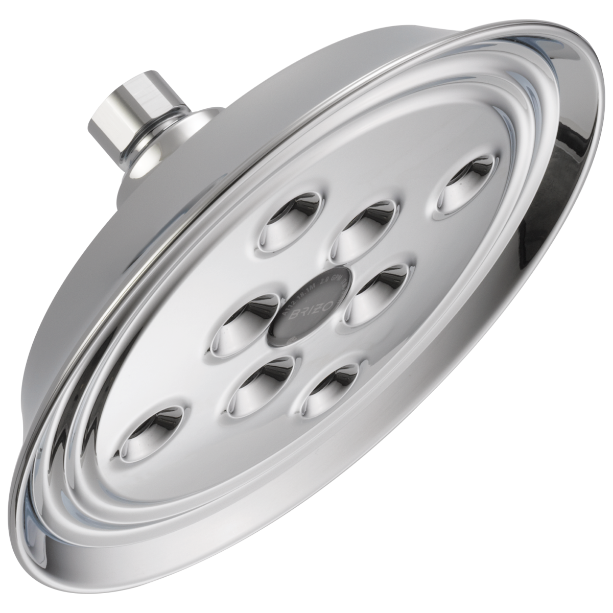 BRIZO Essential Shower 7" Classic Round H2Okinetic Single Function Wall Mount Showerhead — Chrome
