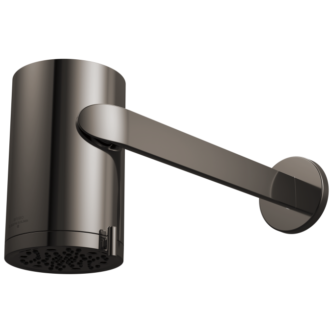 BRIZO Roccesco Multi-Function Sconce Wall Mount Shower Head with Shower Arm and Flange - 2.5 GPM — Brilliance Black Onyx