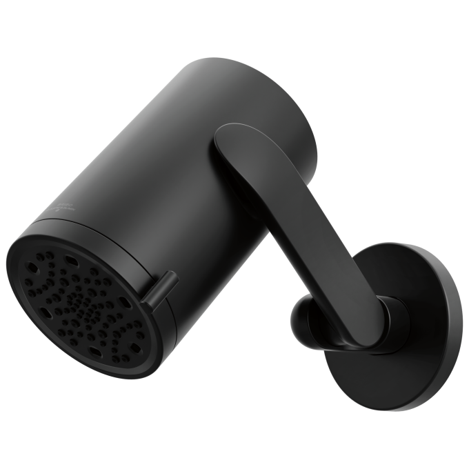 BRIZO Roccesco Multi-Function Sconce Wall Mount Shower Head with Jointed Shower Arm and Flange - 2.5 GPM — Matte Black