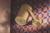 BRIZO Roccesco Multi-Function Sconce Wall Mount Shower Head with Jointed Shower Arm and Flange - 2.5 GPM — Luxe Gold