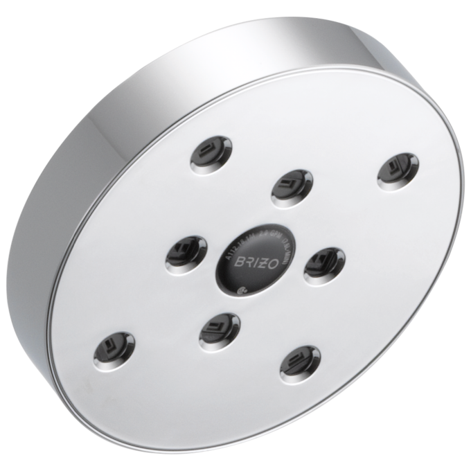 BRIZO Essential Shower 5" Linear Round H2Okinetic Single Function Wall Mount Showerhead — Chrome