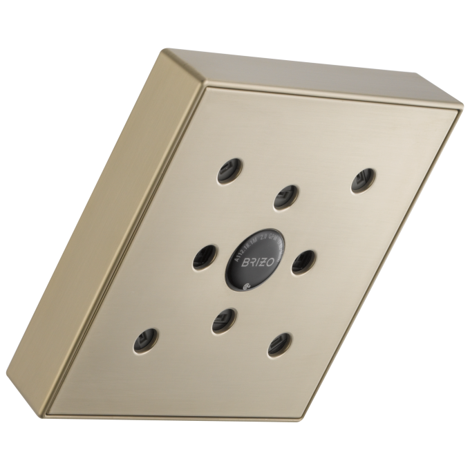 BRIZO Essential Shower 5” Linear Square H2Okinetic Single Function Wall Mount Showerhead — Brushed Nickel