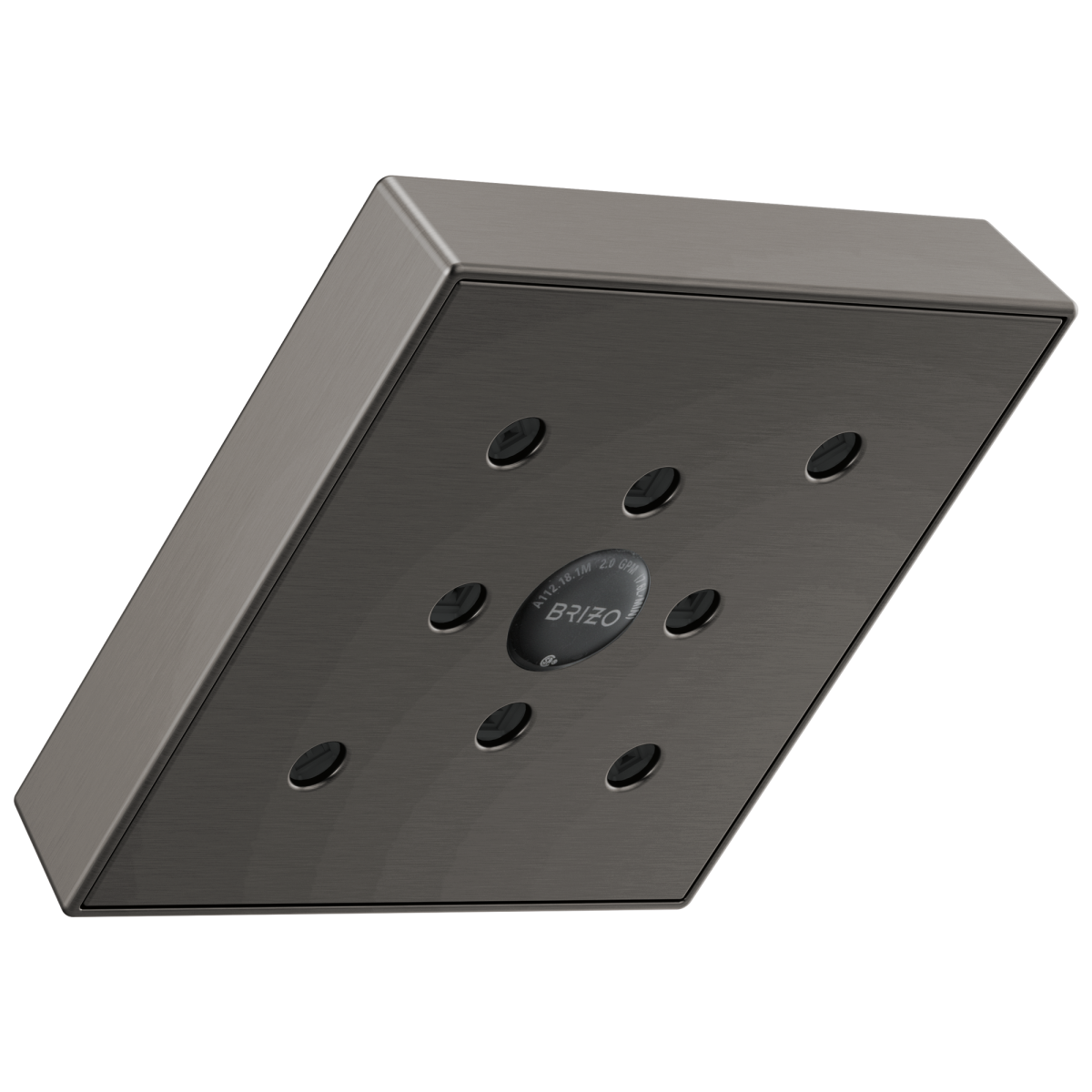 BRIZO Essential Shower 5" Linear Square H2Okinetic Single Function Wall Mount Showerhead — Luxe Steel