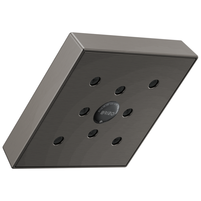 BRIZO Essential Shower 5" Linear Square H2Okinetic Single Function Wall Mount Showerhead — Luxe Steel