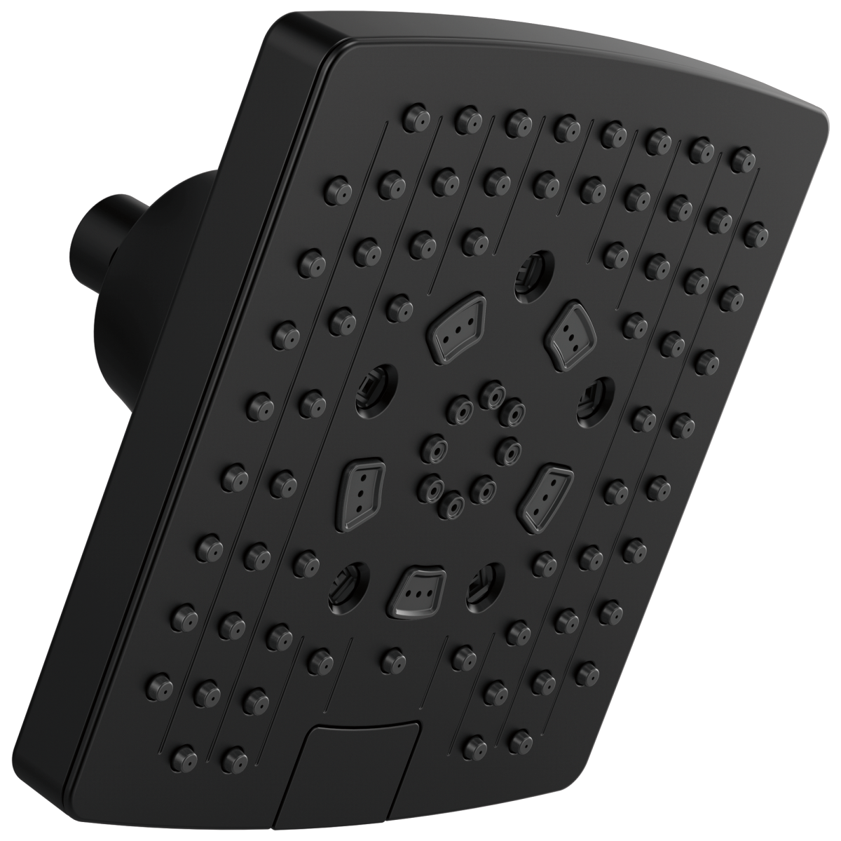 BRIZO Essential Shower 7” Linear Square H2Okinetic Multi-Function Wall Mount Showerhead — Matte Black