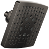 BRIZO Essential Shower 7" Linear Square H2Okinetic Multi-Function Wall Mount Shower Head - 2.5 GPM — Brilliance Black Onyx