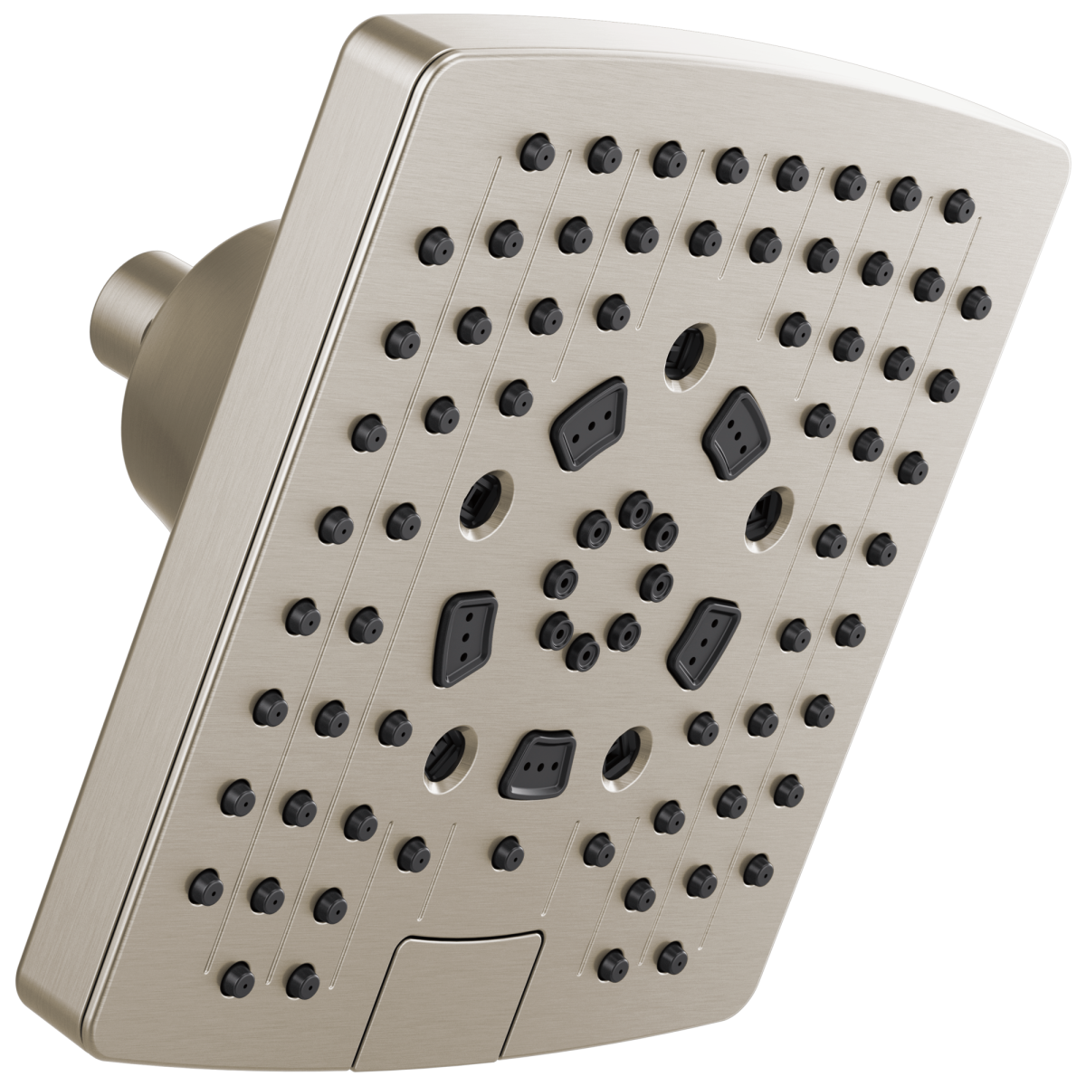 BRIZO Essential Shower 7” Linear Square H2Okinetic Multi-Function Wall Mount Showerhead — Luxe Nickel
