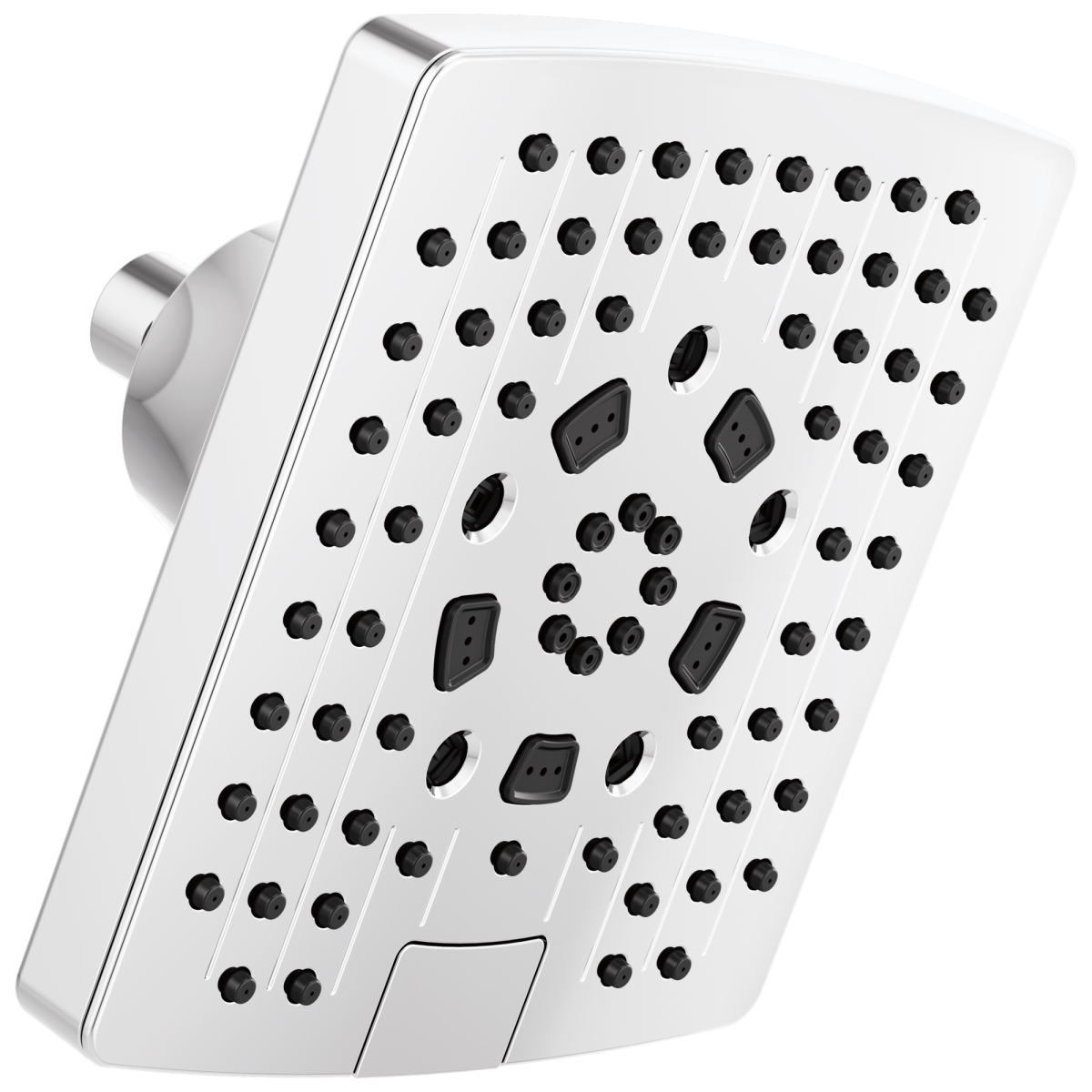 BRIZO Essential Shower 7” Linear Square H2Okinetic Multi-Function Wall Mount Showerhead — Chrome
