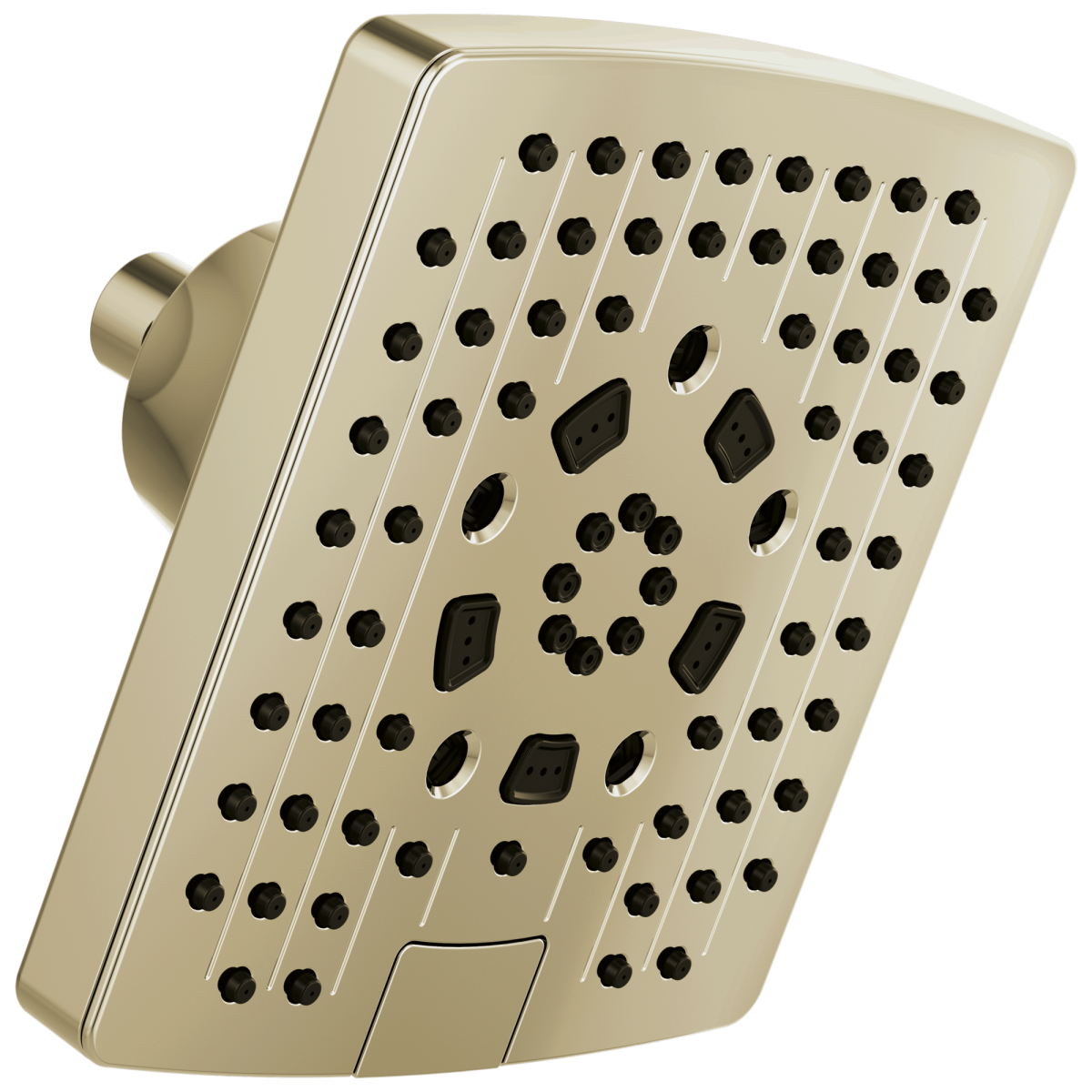 BRIZO Essential Shower 7" Linear Square H2Okinetic Multi-Function Wall Mount Shower Head - 2.5 GPM — Polished Nickel