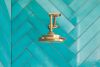 BRIZO Essential Shower Linear Round Jointed Wall Mount Shower Arm And Flange — Luxe Gold