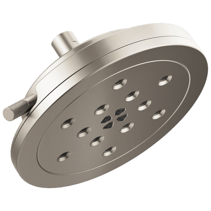 BRIZO Litze 8” H2Okinetic Round Multi-Function Wall Mount Showerhead — Luxe Nickel