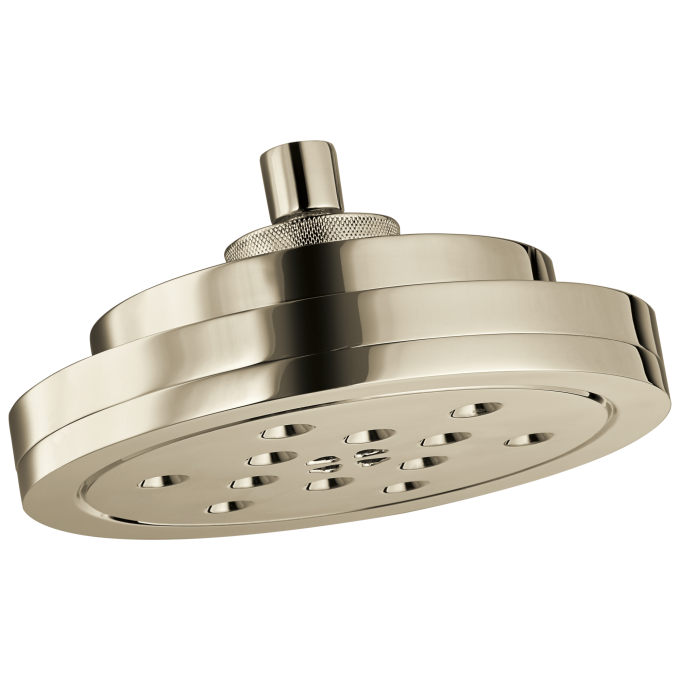 BRIZO Litze 8” H2Okinetic Round Multi-Function Wall Mount Showerhead — Polished Nickel