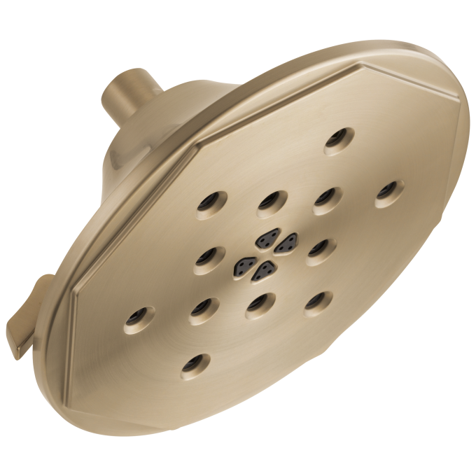 BRIZO Rook 4-Function Raincan Showerhead With H2OKinetic Technology — Luxe Gold