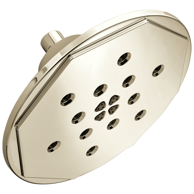 BRIZO Rook 8” H2Okinetic Round Multi-Function Wall Mount Showerhead — Polished Nickel