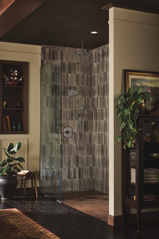 BRIZO Beauclere 8" H2OKINETIC Multi-Function Shower Head — Brilliance Black Onyx