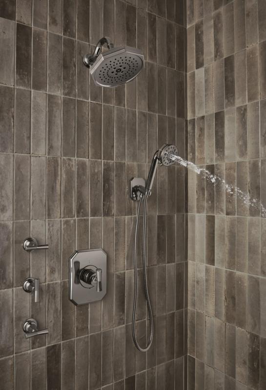 BRIZO Beauclere 8" H2OKINETIC Multi-Function Shower Head — Brilliance Black Onyx
