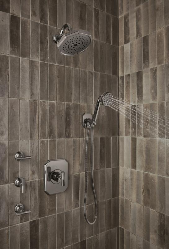BRIZO Beauclere 8" H2OKINETIC Multi-Function Shower Head — Brilliance Black Onyx