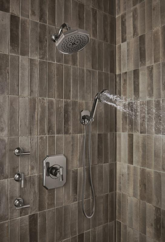 BRIZO Beauclere 8" H2OKINETIC Multi-Function Shower Head — Brilliance Black Onyx