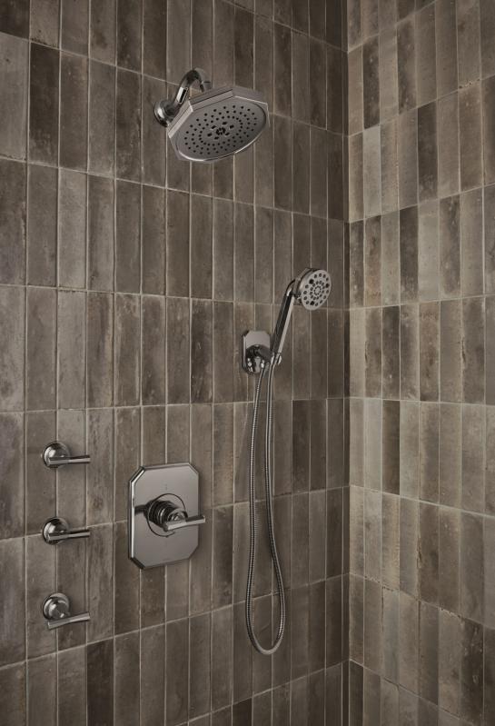 BRIZO Beauclere 8" H2OKINETIC Multi-Function Shower Head — Brilliance Black Onyx