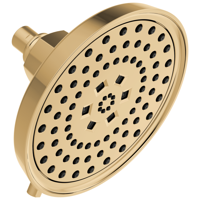 BRIZO Invari H2OKINETIC Round Multi-Function Showerhead — Polished Gold