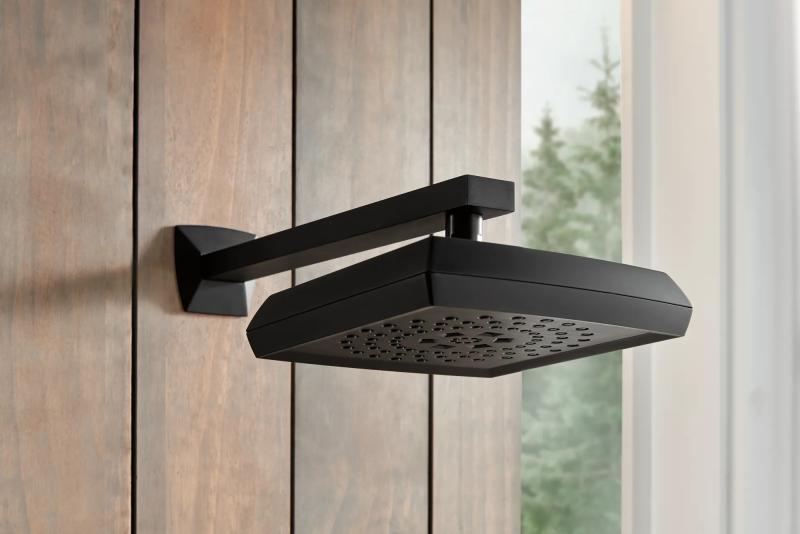 BRIZO Vettis H2OKINETIC Square Multi-Function Shower Head - 1.75 GPM — Matte Black