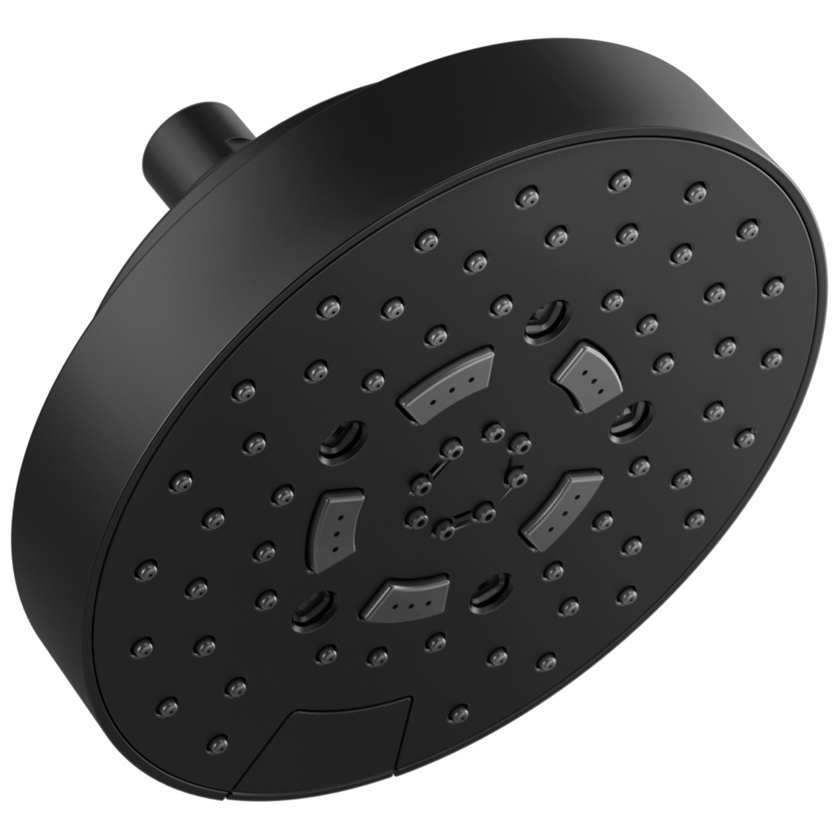 BRIZO Essential Shower 7" Linear Round H2Okinetic Multi-Function Wall Mount Shower Head - 2.5 GPM — Matte Black