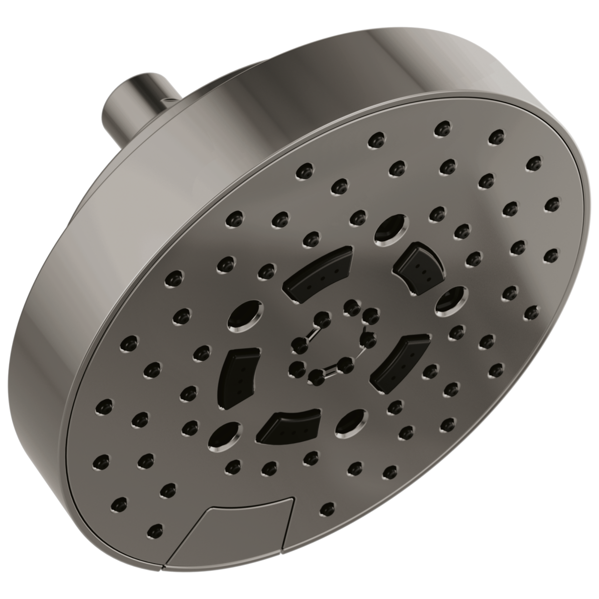 BRIZO Allaria 7" Linear Round H2Okinetic Multi-Function Wall Mount Shower Head - 1.75 GPM — Brilliance Black Onyx