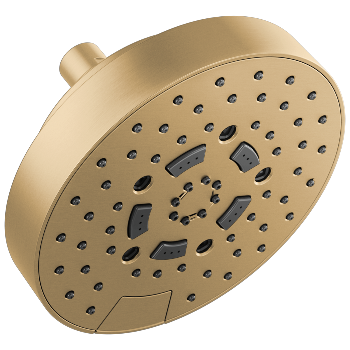BRIZO Essential Shower 7” Linear Round H2Okinetic Multi-Function Wall Mount Shower Head - 1.5 GPM — Luxe Gold
