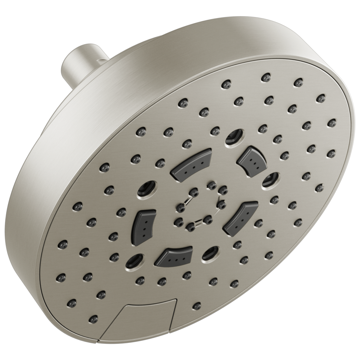 BRIZO Essential Shower 7” Linear Round H2Okinetic Multi-Function Wall Mount Shower Head - 1.5 GPM — Luxe Nickel