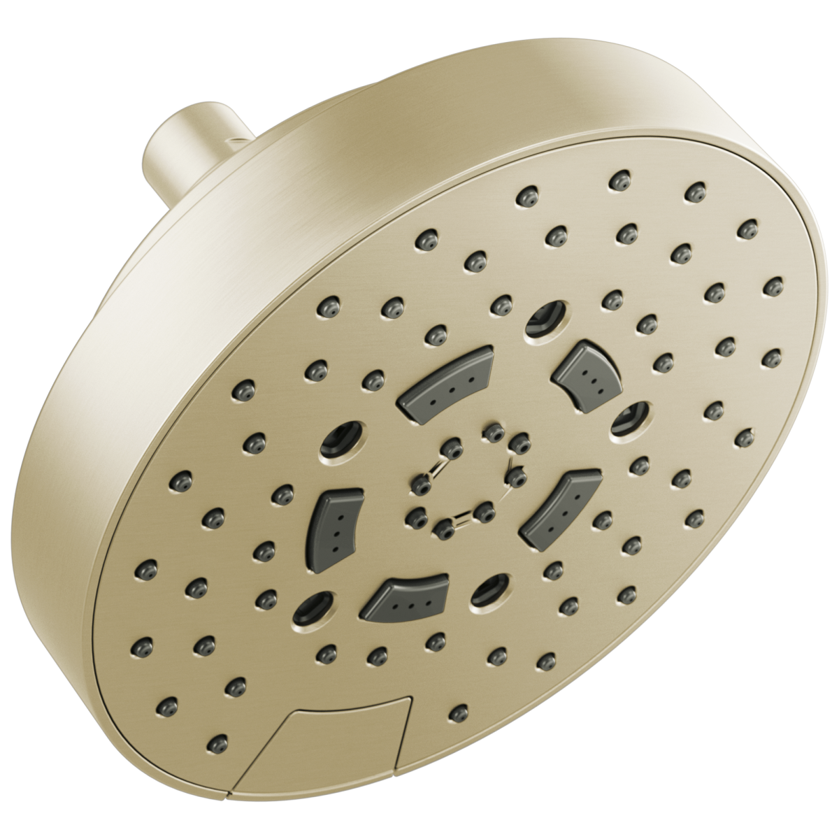 BRIZO Essential Shower 7” Linear Round H2Okinetic Multi-Function Wall Mount Shower Head - 1.5 GPM — Polished Nickel