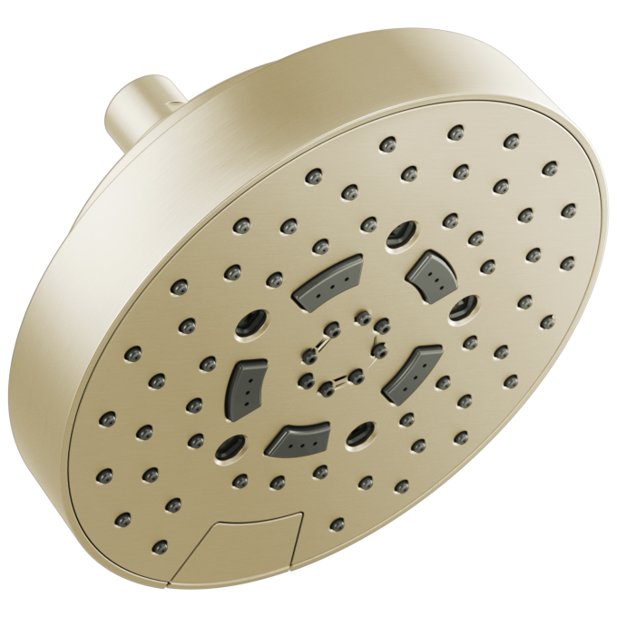 BRIZO Essential Shower 7" Linear Round H2Okinetic Multi-Function Wall Mount Shower Head - 1.75 GPM — Polished Nickel
