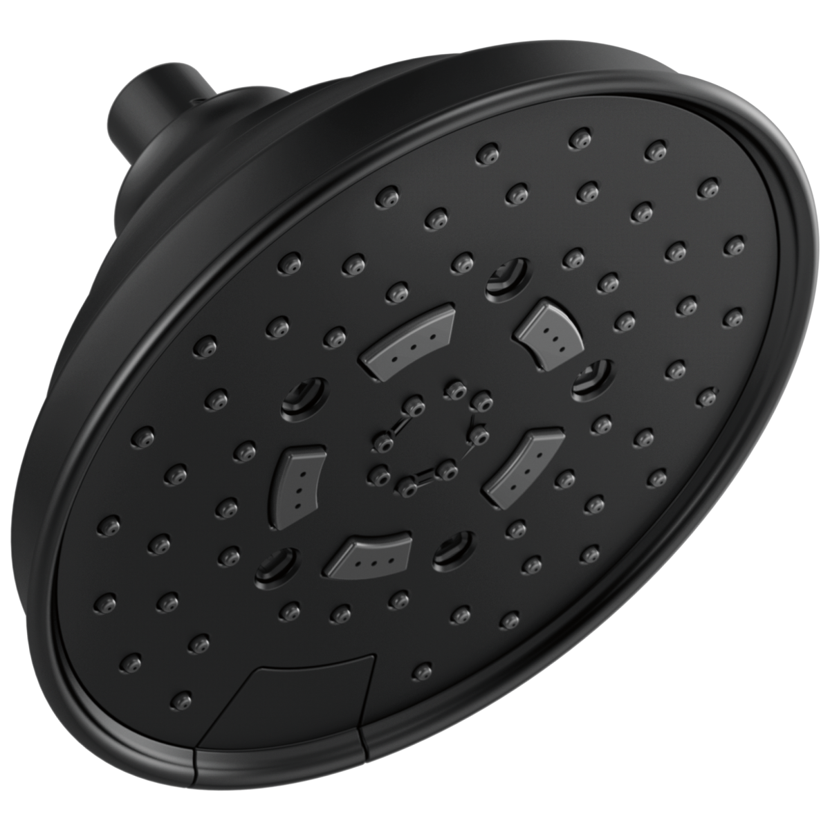 BRIZO Essential Shower 7" Classic Round H2Okinetic Multi-Function Wall Mount Shower Head - 1.75 GPM — Matte Black