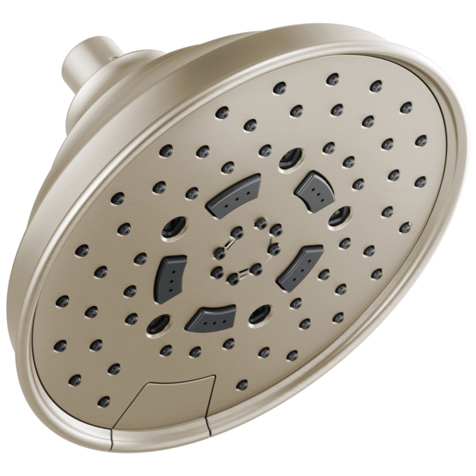 BRIZO Essential Shower 7" Classic Round H2Okinetic Multi-Function Wall Mount Shower Head - 2.5 GPM — Brushed Nickel