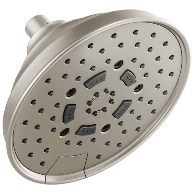 BRIZO Essential Shower 7" Classic Round H2Okinetic Multi-Function Wall Mount Shower Head - 1.75 GPM — Luxe Nickel