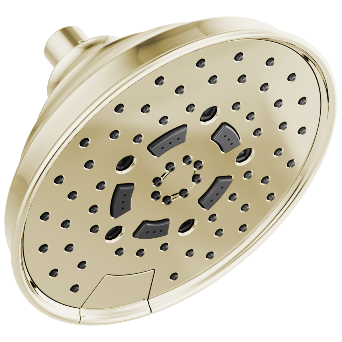 BRIZO Essential Shower 7" Classic Round H2Okinetic Multi-Function Wall Mount Shower Head - 2.5 GPM — Polished Nickel