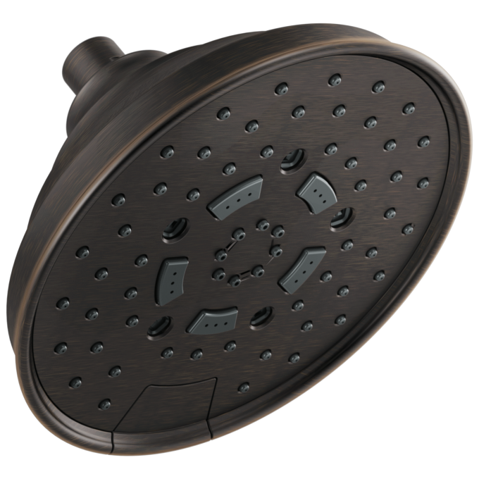BRIZO Essential Shower 7" Classic Round H2Okinetic Multi-Function Wall Mount Shower Head - 1.75 GPM — Venetian Bronze