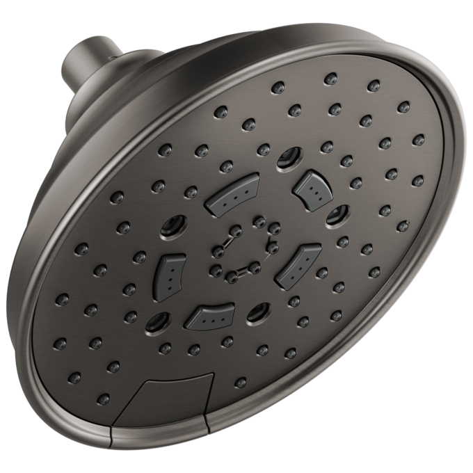 BRIZO Essential Shower 7" Classic Round H2Okinetic Multi-Function Wall Mount Shower Head - 1.75 GPM — Luxe Steel
