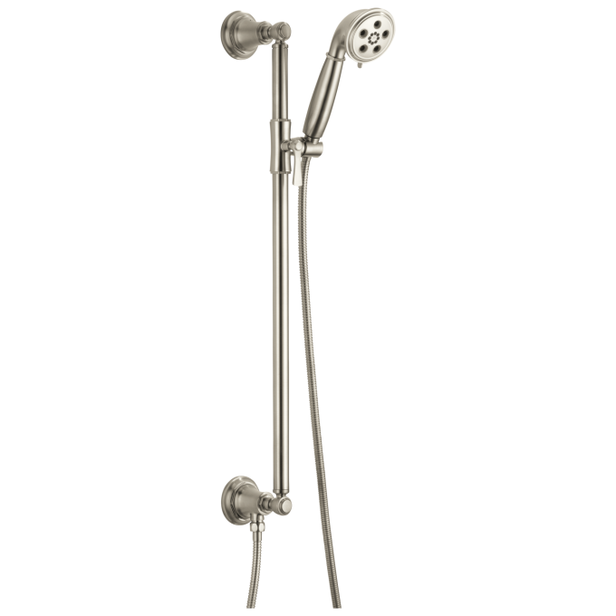BRIZO Essential Shower H2Okinetic Multi-function Slide Bar Handshower — Brushed Nickel