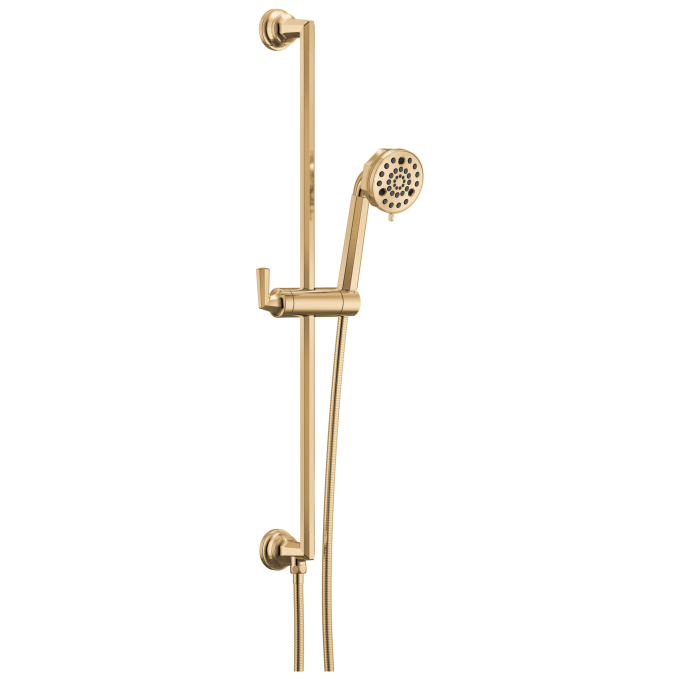 BRIZO Beauclere Multi-Function Slide-Bar Hand Shower — Polished Gold