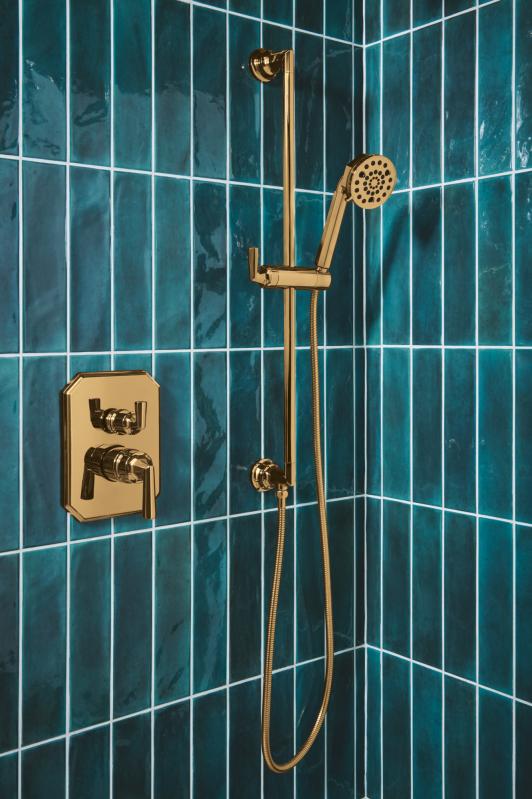 BRIZO Beauclere Pressure Balance Valve with Integrated 6-Function Diverter Trim - Less Handles — Polished Gold
